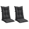 vidaXL Highback Chair Cushions 2 pcs Melange Anthracite 47.2"x19.7"x2.8" Fabric - 3 of 4