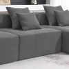 TIRAMISUBEST Minimalist Style Sectional Couch, Free Combination Corduroy Floor Sofa Sets with Pillows - 3 of 4