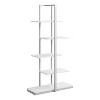 Monarch Specialties Bookshelf Bookcase Etagere 5 Tier 60InchH Office Bedroom Metal Laminate White Grey Contemporary Modern - 3 of 4