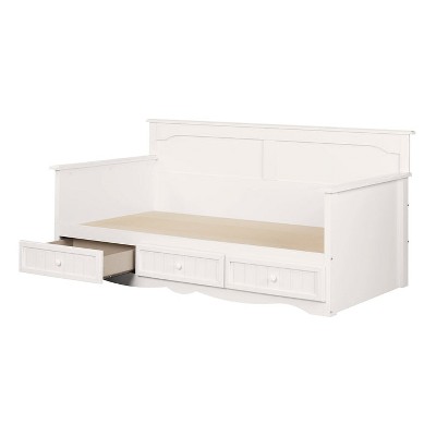 HomeStock Daybed with 3 Storage Drawers Pure White Savannah