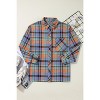 I AM A FASHION JUNKY Orange Plaid Print Pocket Loose Shirt - 3 of 4