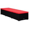 vidaXL Sun Lounger with Cushion and Tea Table Poly Rattan Red - 4 of 4