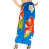 LA LEELA Women's Beach Bikini Swimwear Cover up Wrap Skirt Bathing suit Summer Wraps Sarong Swimsuits for Women One Size Blue, Floral - 3 of 4