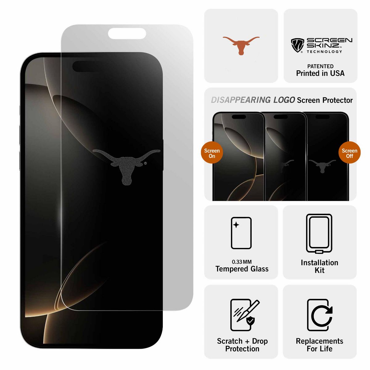 Screen Skinz Texas Longhorns Clear Screen Protector - thumbnail 3