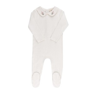 Ely's & Co. Baby Footie - Organic Cotton Embroidered Collar Collection - 1 of 3