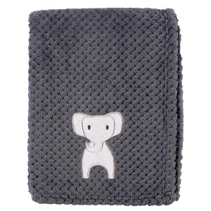 Hudson Baby Infant Plush Waffle Blanket, Modern Elephant, One Size - 1 of 2