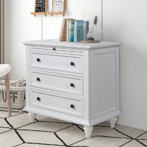 LOVMOR U_STYLE 3-Drawer Storage Wood Cabinet, End Table with Pull out Tray - 1 of 1