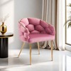 Elegant Velvet Arm Chair with Gold Legs, Modern Accent Chair with Full Back Support for Living Room, Office, Bedroom -Christopher Knight Home - 2 of 4