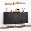 Sideboard Storage Cabinet, Modern Accent Cabinet with 2 Decorative Embossed Pattern Doors, Sideboard Buffet Cabinet for Kitchen, Dining Room - 4 of 4