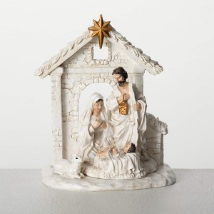 6.25"H Sullivans Christmas Holy Family Creche Figurine, White, Indoor Christmas Decor - 1 of 4