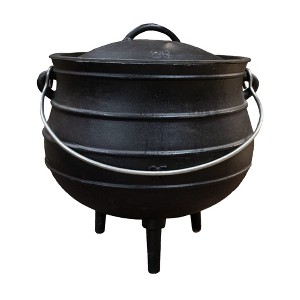 Lehman's Campfire Cooking Kettle Pot - Cast Iron Potje Dutch Oven with 3 Legs and Lid, 20.75 inch, 18.5 gallon - 1 of 4