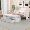 Queen Size Murphy Cube Cabinet Bed with USB Ports and a Large Drawer, Large Drawers and Metal Handles, Multipurpose Guest Room or Home Office - White - 2 of 4