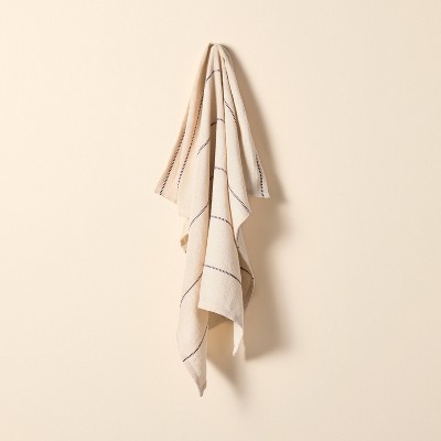 Simple Stripe Flour Sack Kitchen Towel Natural/Burgundy - Hearth & Hand™ with Magnolia