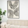 49"x33" Wooden Abstract Wavy Line Framed Wall Art with Black Wooden Frame Black - Olivia & May - 2 of 4