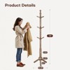 Bekrvio Solid Wood Coat Rack Freestanding 9 Hooks, Adjustable Height Heavy Duty Wooden Coat Tree Stand for Entryway Bedroom Office, Walnut Finish - 2 of 4