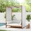 Scott Living Dara Outdoor Acacia Wood Daybed with Canopy and Curtains, Washable Cushions and Detachable Pillows - 2 of 4