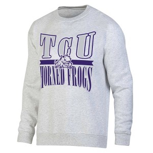 NCAA TCU Horned Frogs Unisex Ash Crew Fleece Sweatshirt - 1 of 3