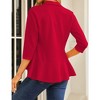 Womens Blazer 3/4 Sleeve Casual Office Business Open Front Suit Jacket Cardigan - 2 of 4