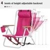 KTMBDW Folding Beach Chair Set of 2, Adjustable Headrest w/4 Flexible Tilt Angle, Cup Holder Portable, for Sand Camping Lawn Concert,Travel Festival - 3 of 4
