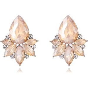 Vintage Rhinestone Earrings Fancy Crystal Cluster Drop Earrings Art Deco Earrings for Women - 1 of 4