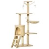 Resenkos Cat Tree,53" Plush Sturdy Interactive Cat Condo Tower Scratching Post Activity Tree House - Beige - 2 of 4