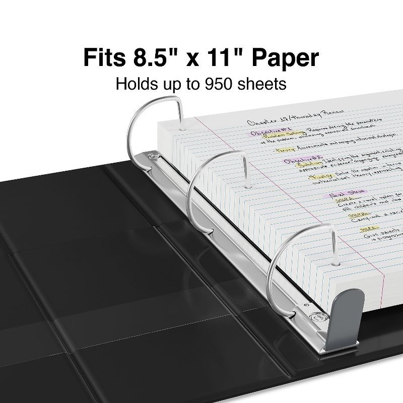 Staples Heavy Duty 5" 3-Ring Non-View Binder Black (24663) 82674, 2 of 7