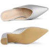 Allegra K Women's Closed Pointed Toe Slip-on Chunky Heels Slides Mules - 4 of 4