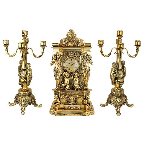 Design Toscano Chateau Chambord Clock And Candelabra Ensemble : Target