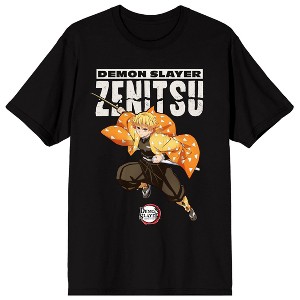 Demon Slayer: Infinity Castle Zenitsu Agatsuma Graphic Men’s Black Short Sleeve Tee - 1 of 4