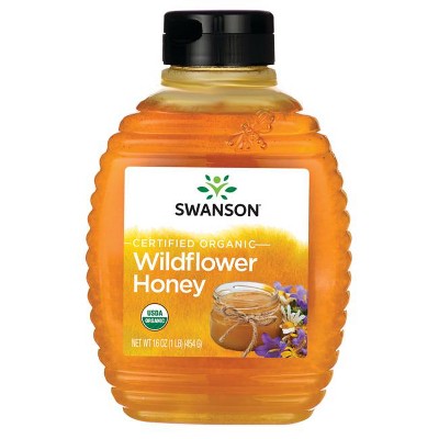 Swanson Certified Organic Wildflower Honey - 100% Pure, Raw 16 oz Liq.