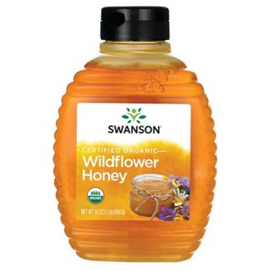 Swanson Certified Organic Wildflower Honey - 100% Pure, Raw 16 oz Liq. - 1 of 2