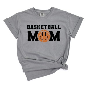 Simply Sage Market Basketball Mom Smiley Face Garment Dyed Tee - 1 of 4