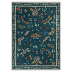 Lahome Machine Washable Animal Life Insects Area Rug - Nature-Inspired Carpet for Living Room, Bedroom, or Entryway - 1 of 4