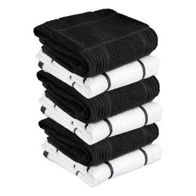 T-fal Solid and Check Parquet Kitchen Towel, Six Pack