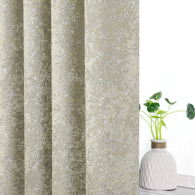 Kate Aurora 2 Pack Glam Metallic Sparkle Thermal Light Filtering Grommet Top Curtains, 4 of 7