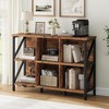 Industrial-Style Horizontal Bookshelf with 6 Compartments, Z-Pattern Storage Unit with Thick Wooden Panel, Side Table for Living Room, Bedroom - 3 of 4