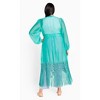 Women's Plus Size Calypso Fringe Jacket - lagoon | CITY CHIC - image 3 of 4