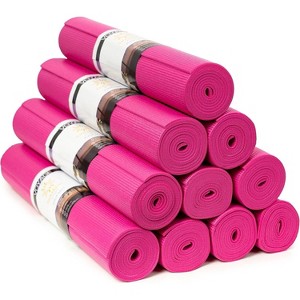 10-Pack Yoga Mats, 72x24 Inch Professional 5mm Thick Mats, Non-Slip Durable Bulk Set for Group Workouts - 1 of 4