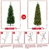 Pre-Lit Pencil Christmas Tree, Artificial Skinny Christmas Tree W/Metal Hinges & Base, Perfect for Indoor Shops Office and Holiday - 4 of 4