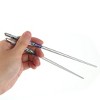 Unique Bargains Stainless Steel Flower Pattern Household Kitchen Chopsticks Silver Tone Green White Purple 5 Pairs - 3 of 3