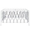 vidaXL Garden Table White Woven fabric, powder-coated steel Medium - 4 of 4