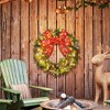 HOMCOM 36in Pre-Lit Christmas Wreath with 3D Red Bow, Christmas Wreath for Front Door with 11 Lighting Modes, 140 LED Lights - 2 of 4