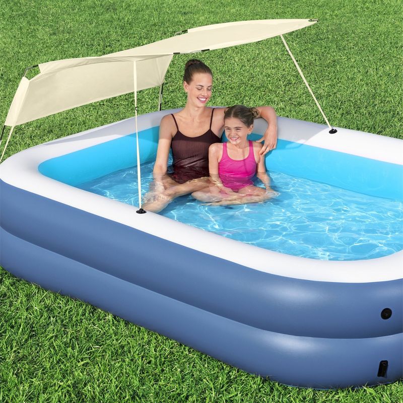 H2OGO! 8 Foot 4 Inch by 70 Inch Summer Bliss Shaded Inflatable Family Pool with 2 Quick Release Valves and Repair Patch for Kids Ages 6 Above, 5 of 9