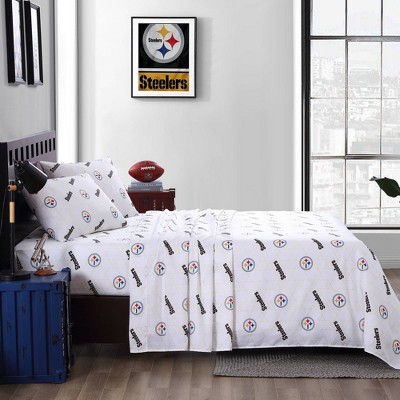 Pittsburgh Steelers Design Fitted Sheet 3PCS Bed Sheet & Pillowcase Bedding sets 