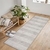 Acekool Modern Washable Area Rug, Non-Slip Low Pile Stripe Pattern, Soft 8'x10' Rug for Living Room, Bedroom, Entryway, Blue - 3 of 4
