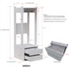 Kings Brand Furniture Corry Wardrobe Armoire Closet, Tall Storage Cabinet, White - 2 of 4