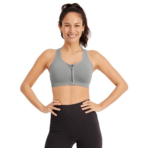 Jockey Women's Seamfree Mid Impact Zip Front Sports Bra M Boulder : Target