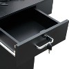 Infurnic Utility Storage Cabinets Elegant Barber Station with Sturdy Wood Equipment Suitable for Hair Salons, Black, 23.22"*15.75"*66.93" - 4 of 4