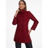Allegra K Women's Winter Double Breasted Stand Collar Side Pocket Vintage Pea Coats - 4 of 4
