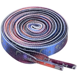 INSPIRE CHIC Gender Neutral Gradient Colored Shoelaces Reflective Stars Flat Shoe Laces for Sneakers Casual - 1 of 4